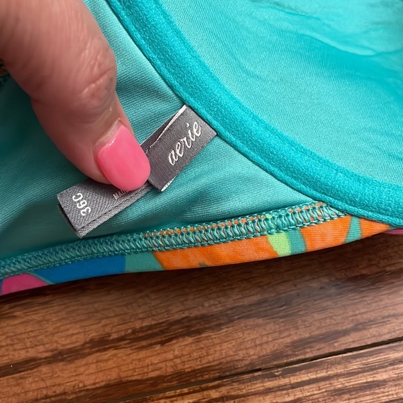 AERIE BIKINI SWIMSUIT SET. Ruffle BLAKELY BRA sz 36C / CHEEKY COUPE BOTTOM sz L - Picture 5 of 10